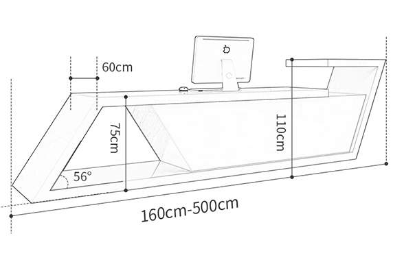 Contemporary  furniture 2 person reception front desk