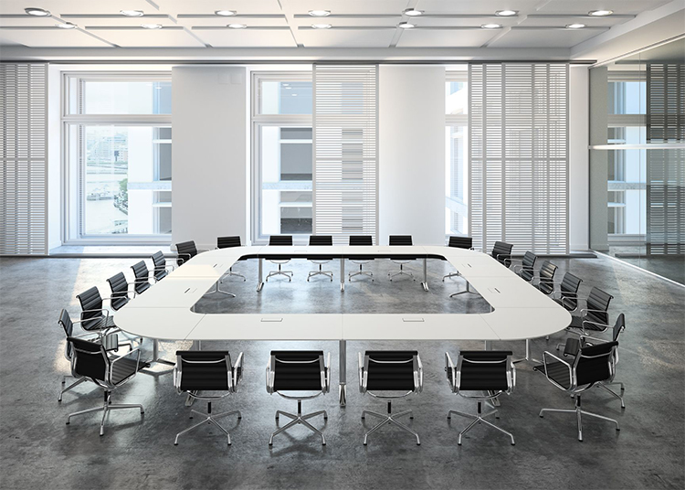 white large conference table