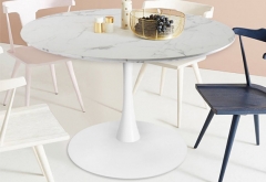 Simple round  marble top small circle dinning table