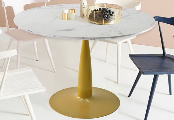 Small white custom modern  room marble dinning table