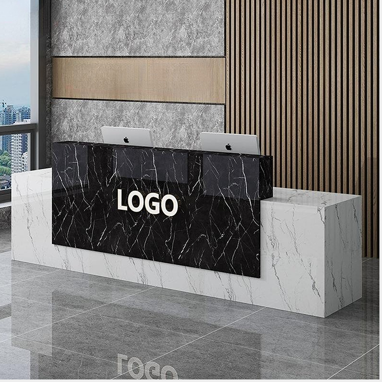 2 person marble reception desk