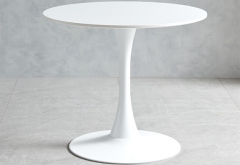 Modern white simple round small square dinning table