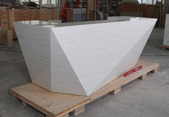 Marble luxury office salon reception desk diamond shape