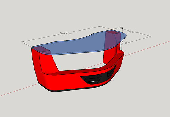 office desk Farrari vehicle head style semi circle shape