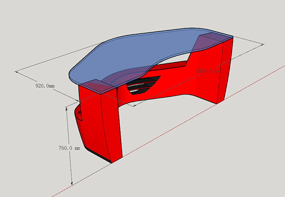 office desk Farrari vehicle head style semi circle shape