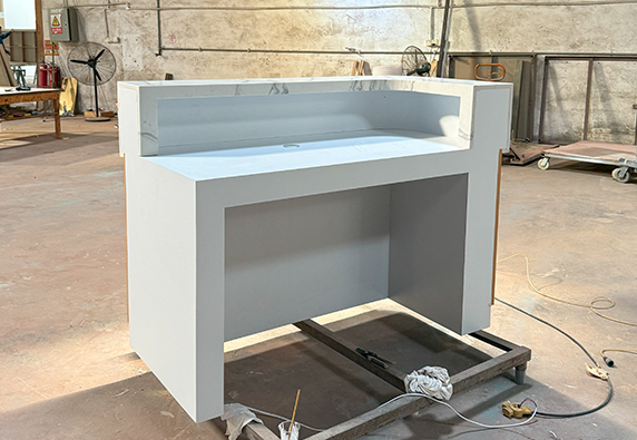 small reception desk standing for beauty salon office