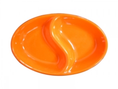 solid color oval melamine plate