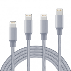 iphone nylon braided colorful aluminium alloy 2.4A fast charging lightningg usb data cable