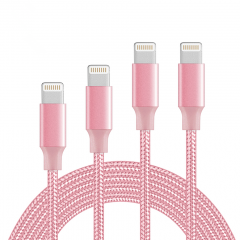 iphone nylon braided colorful aluminium alloy 2.4A fast charging lightningg usb data cable