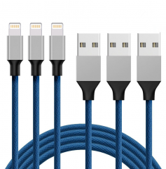 iphone nylon braided colorful aluminium alloy 2.4A fast charging lightningg usb data cable