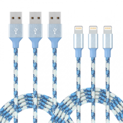 iphone nylon braided colorful aluminium alloy 2.4A fast charging lightningg usb data cable