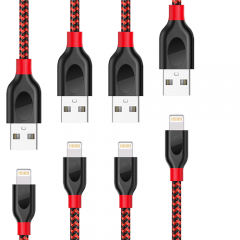 iphone nylon braided colorful aluminium alloy 2.4A fast charging lightningg usb data cable