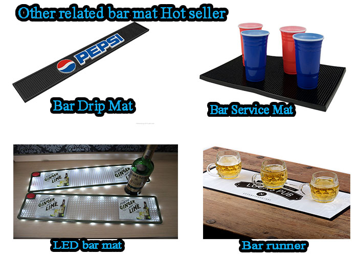 Food grade quality Custom PVC Rubber bar mat with logo