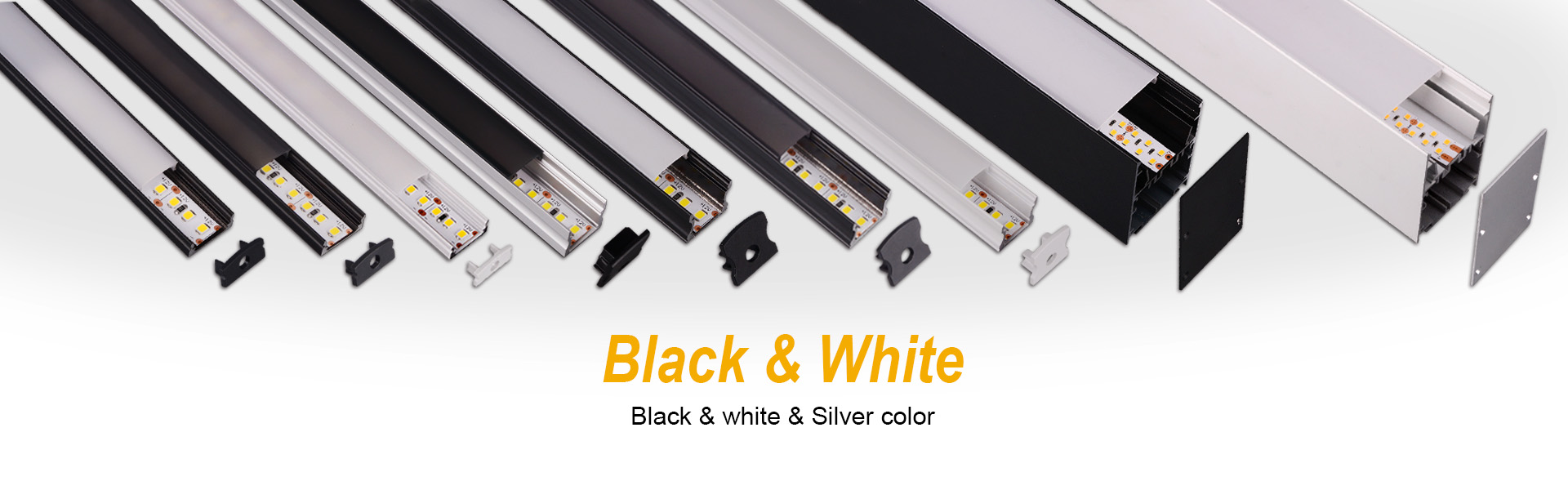 Black &amp; White Color Aluminum Profile