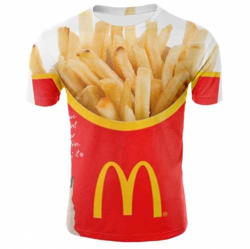 Unisex Harajuku 3D Printed T shirt --French Fries