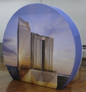3D MOON Stretch Fabric Display