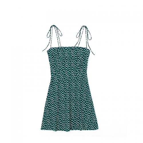 Green daisy print lace suspender skirt