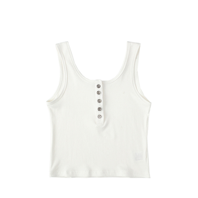 Solid color single-breasted slim vest
