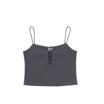 Hollow strap sling on the chest, all-match ultra-short navel tube top with vest