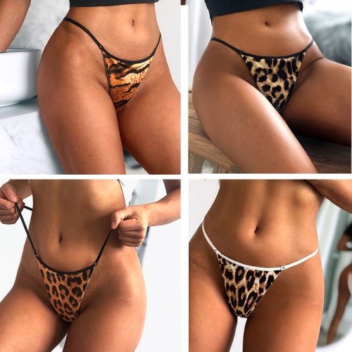 Hip leopard print one-piece sexy T pants