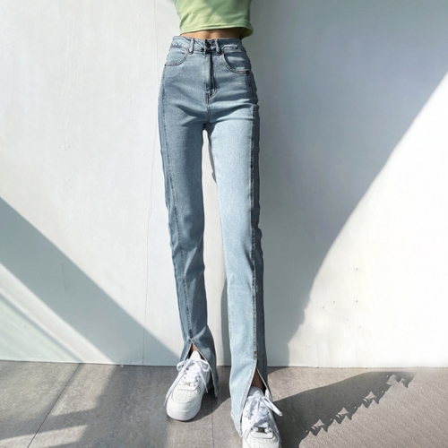 Split stretch jeans