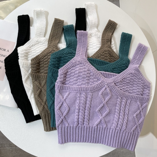 Fashionable twist knit vest