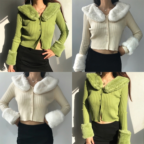 Short slim-fit sweater knit jacket