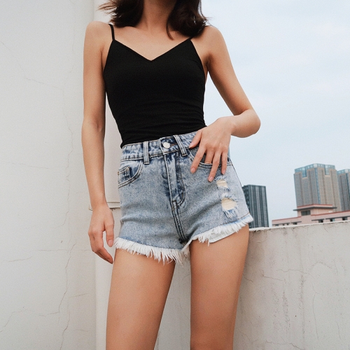 New super short frayed denim shorts