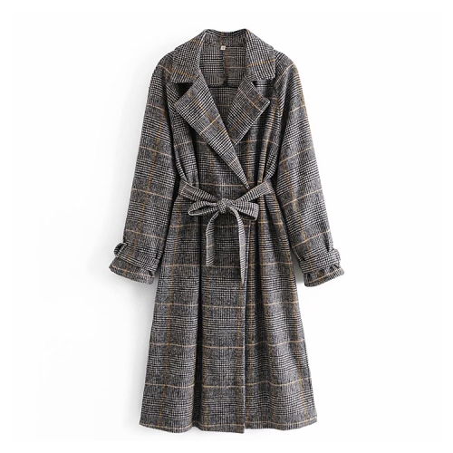 Korean temperament woolen trench coat