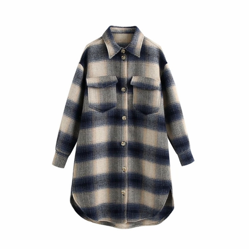 Colorblock plaid Nizi coat