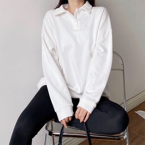 Lapel pullover long sleeve sweater top