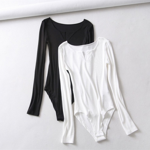 Vintage raw edge V-neck bodysuit