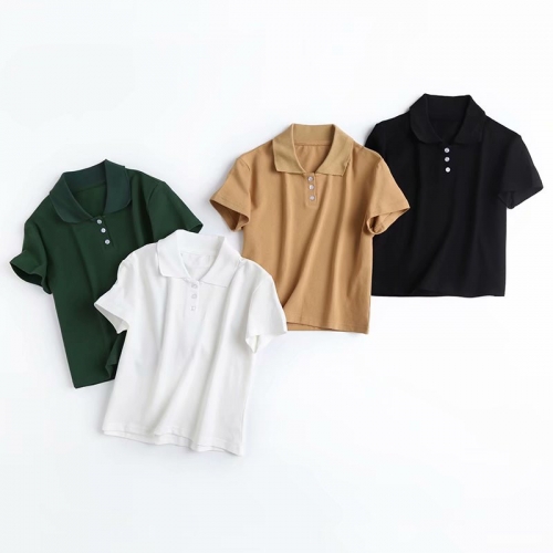 Lapel button polo shirt