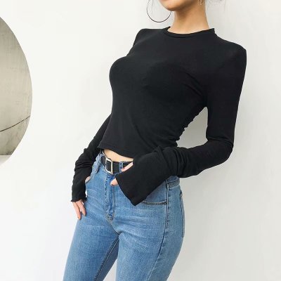 Long sleeve fingerless T-shirt