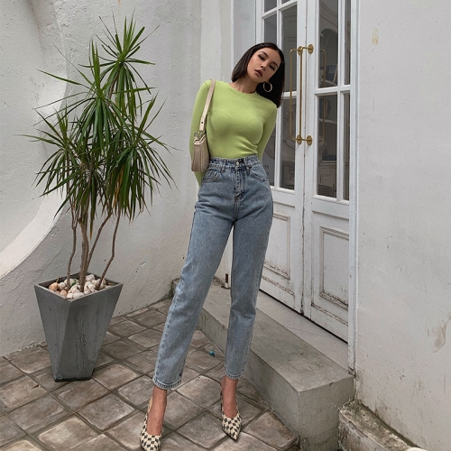 Vintage high-rise straight-leg cropped jeans