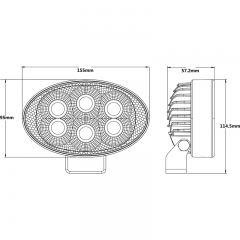 Oval shape O60 LED work light