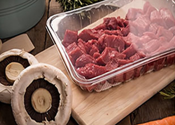 Meat tray sealed packaging