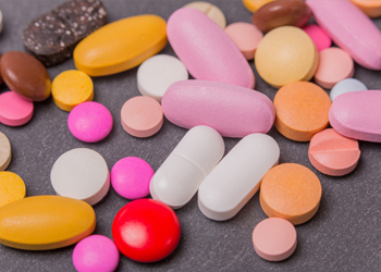 Colourful tablets on the tabletop