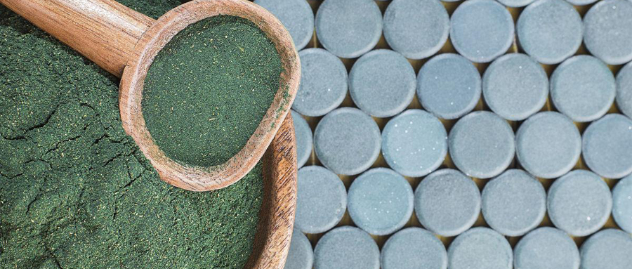 Spirulina powder and its pressed tablet