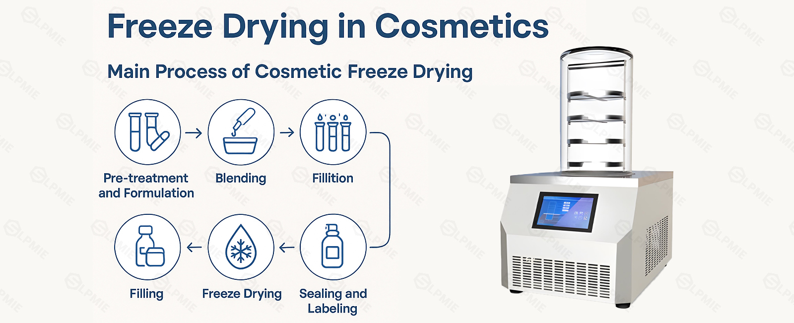 Workflow diagram of the lab freeze dryer