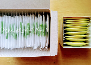 double chamber tea bags are in the packaging box