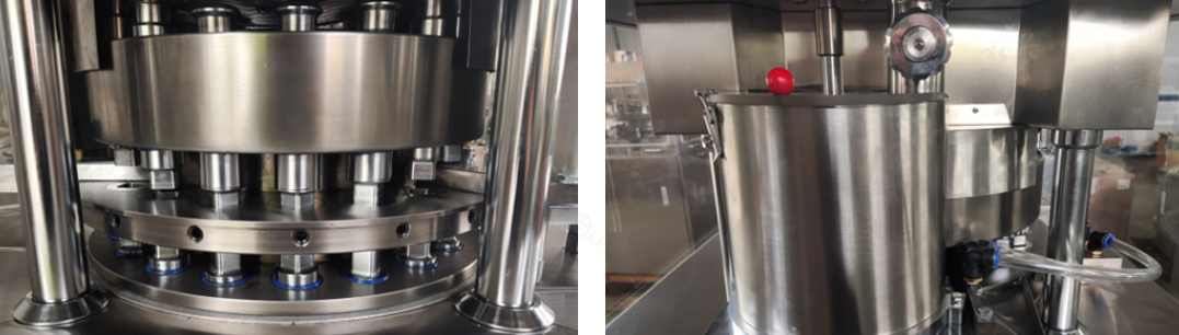 Details of the two-color tablet press
