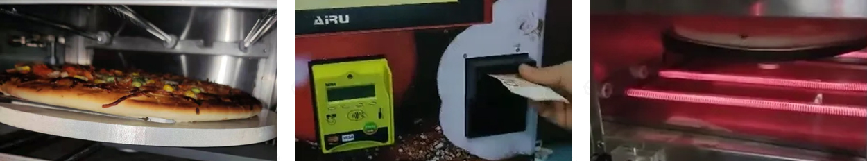 High-capacity pizza vending machine with multi-payment support.