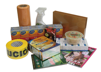Packaged daily goods with shrink film