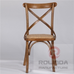stackable solid wood vineyard x back chair,cross back chair on sale