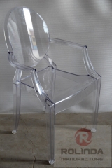 wholesale Acrylic resin Ghost Chair with armrest