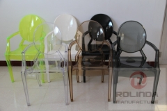 wholesale Acrylic resin Ghost Chair with armrest