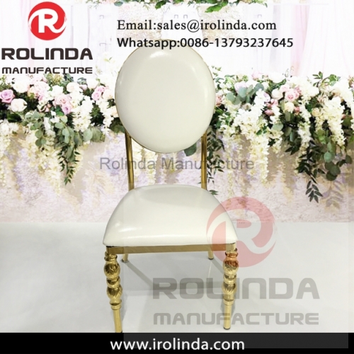 Metal golden wedding chairs for bride and groom