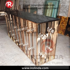 modern bar furniture stainless steel gold reception desk