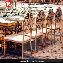Metal golden wedding chairs for bride and groom